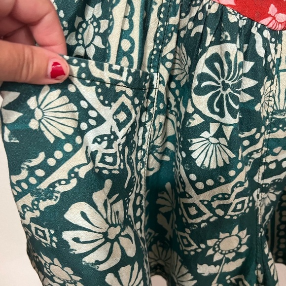 Free People Green and Red  romper jumpsuit - Picture 7 of 11